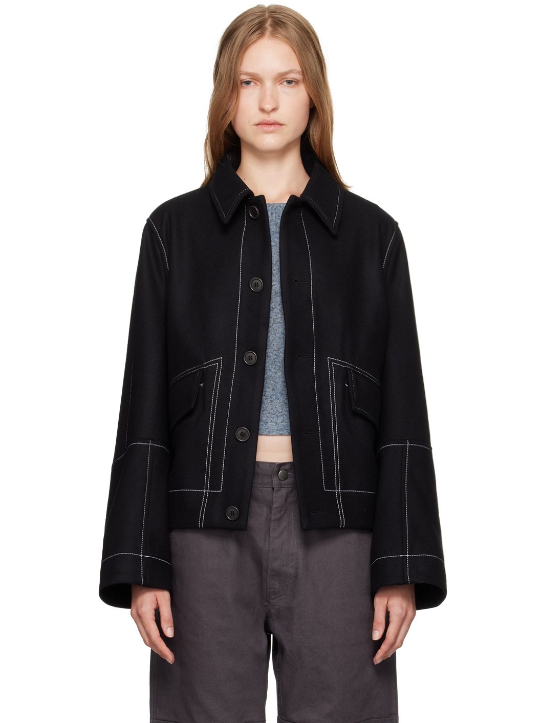 Black Dusk Wool Jacket - 1