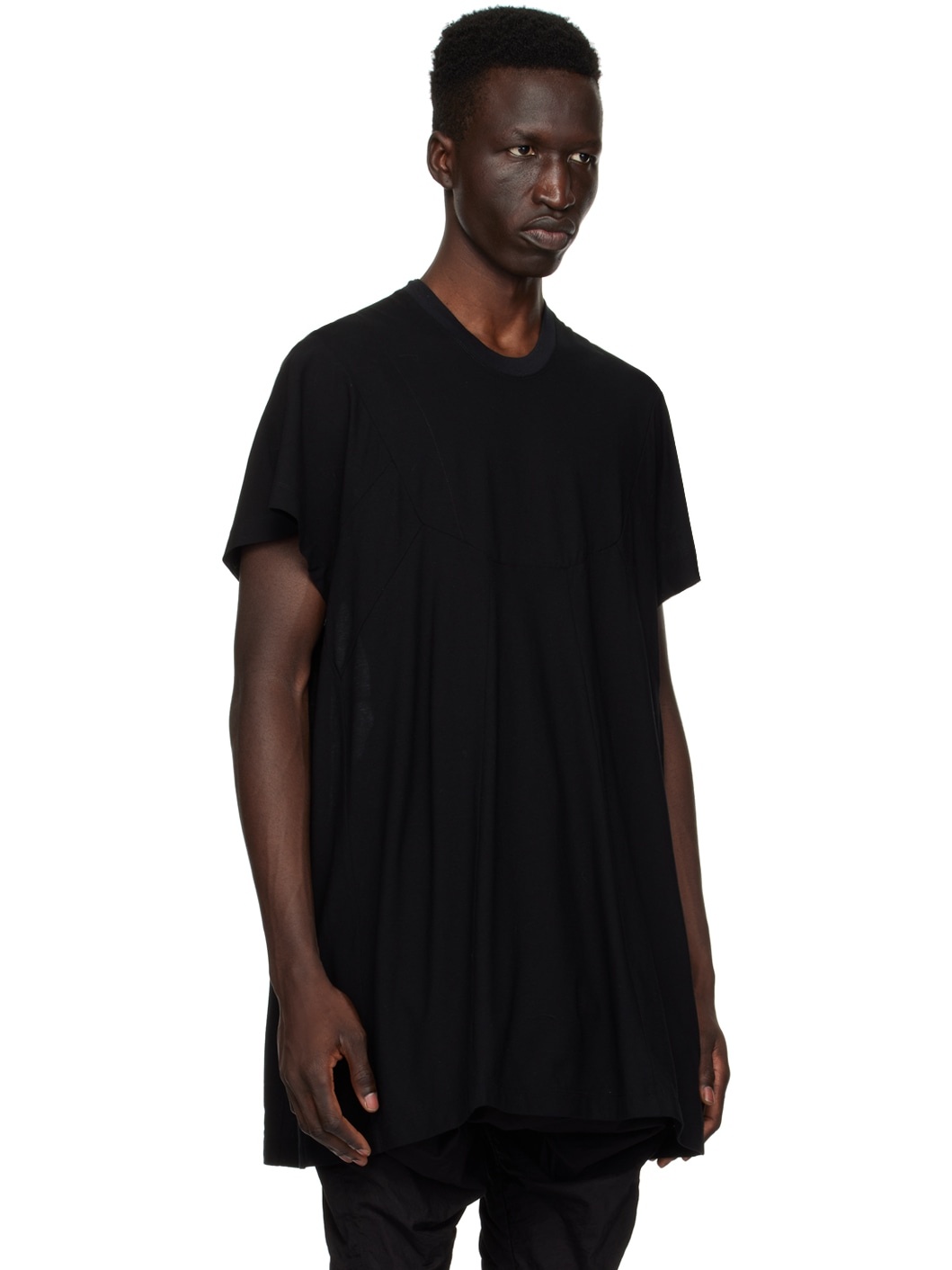 Black Paneled T-Shirt - 2