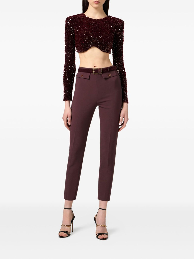 ELISABETTA FRANCHI sequin-embellished long-sleeve blouse outlook