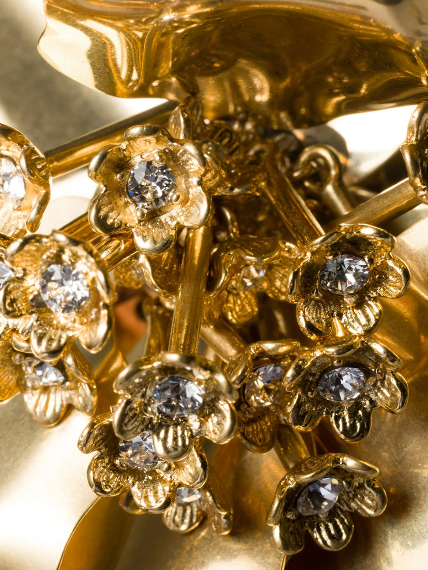 METAL BROOCH WITH CRYSTALS - 3