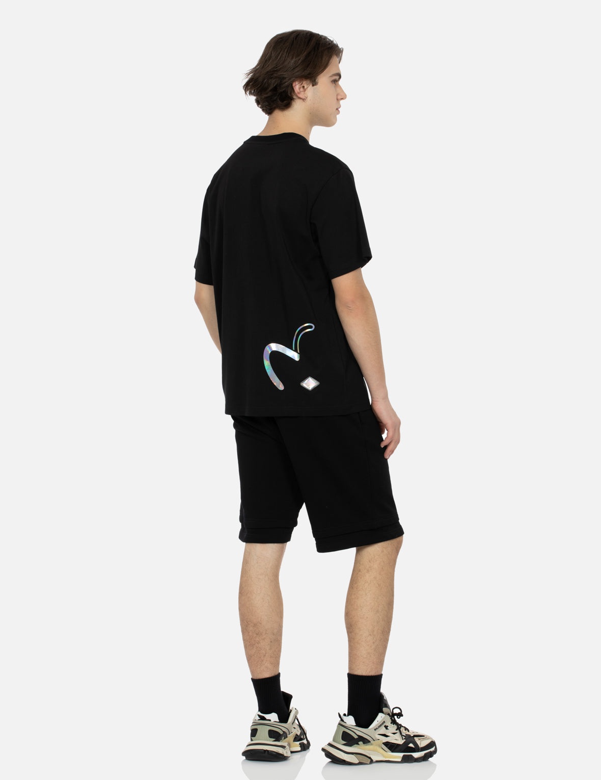 Kamon and Iridescent Seagull Print Regular Fit T-Shirt - 4