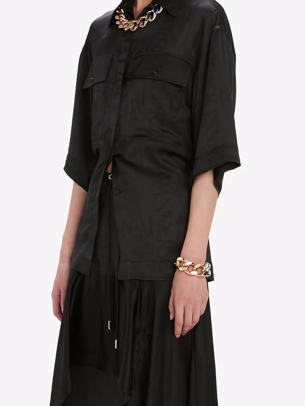 layered asymmetric midi skirt - 5