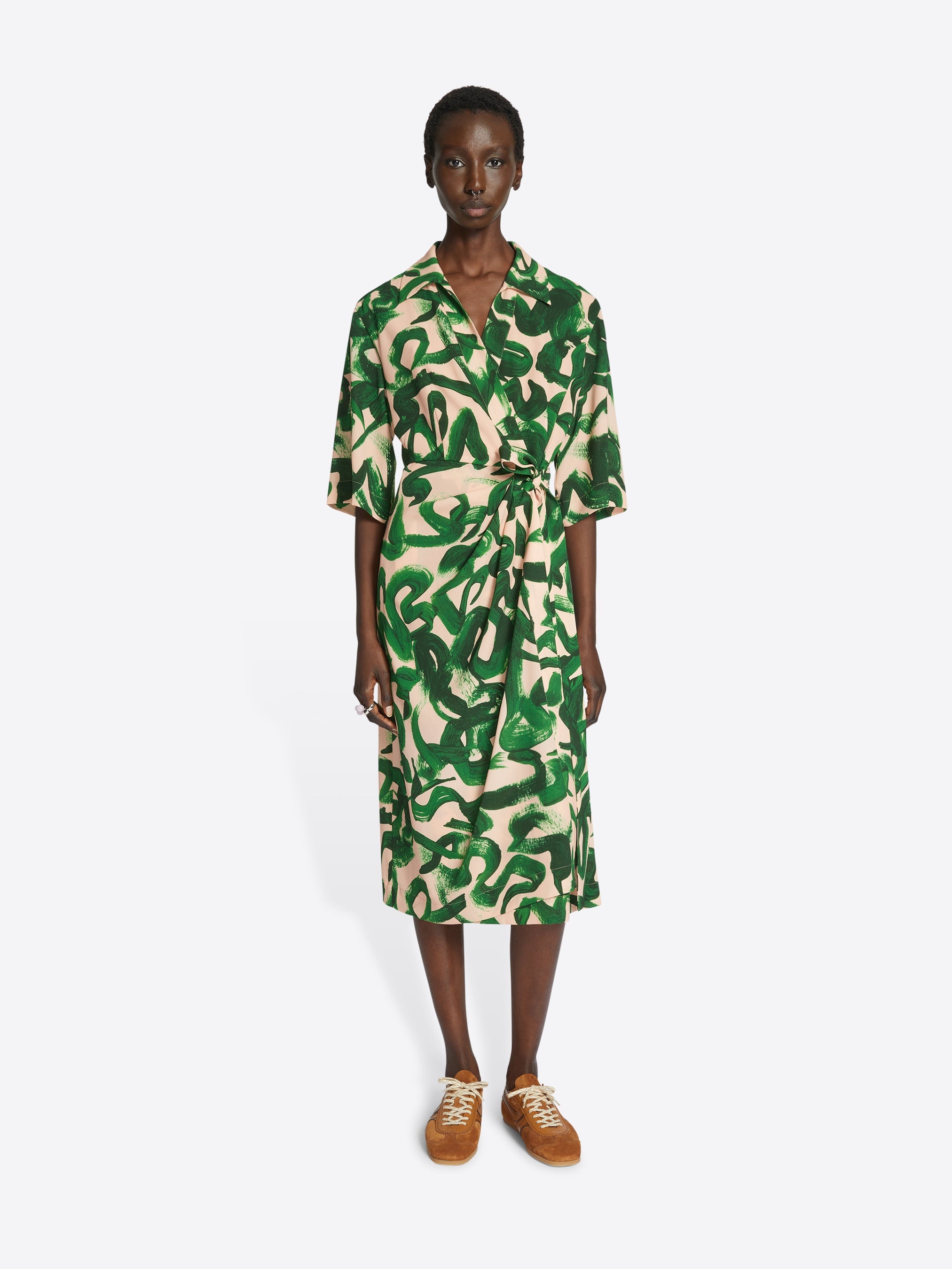 PRINTED WRAP DRESS - 2