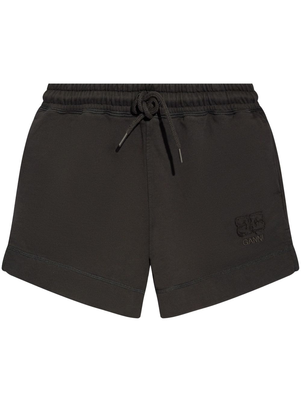 logo-embroidered organic cotton track shorts - 1