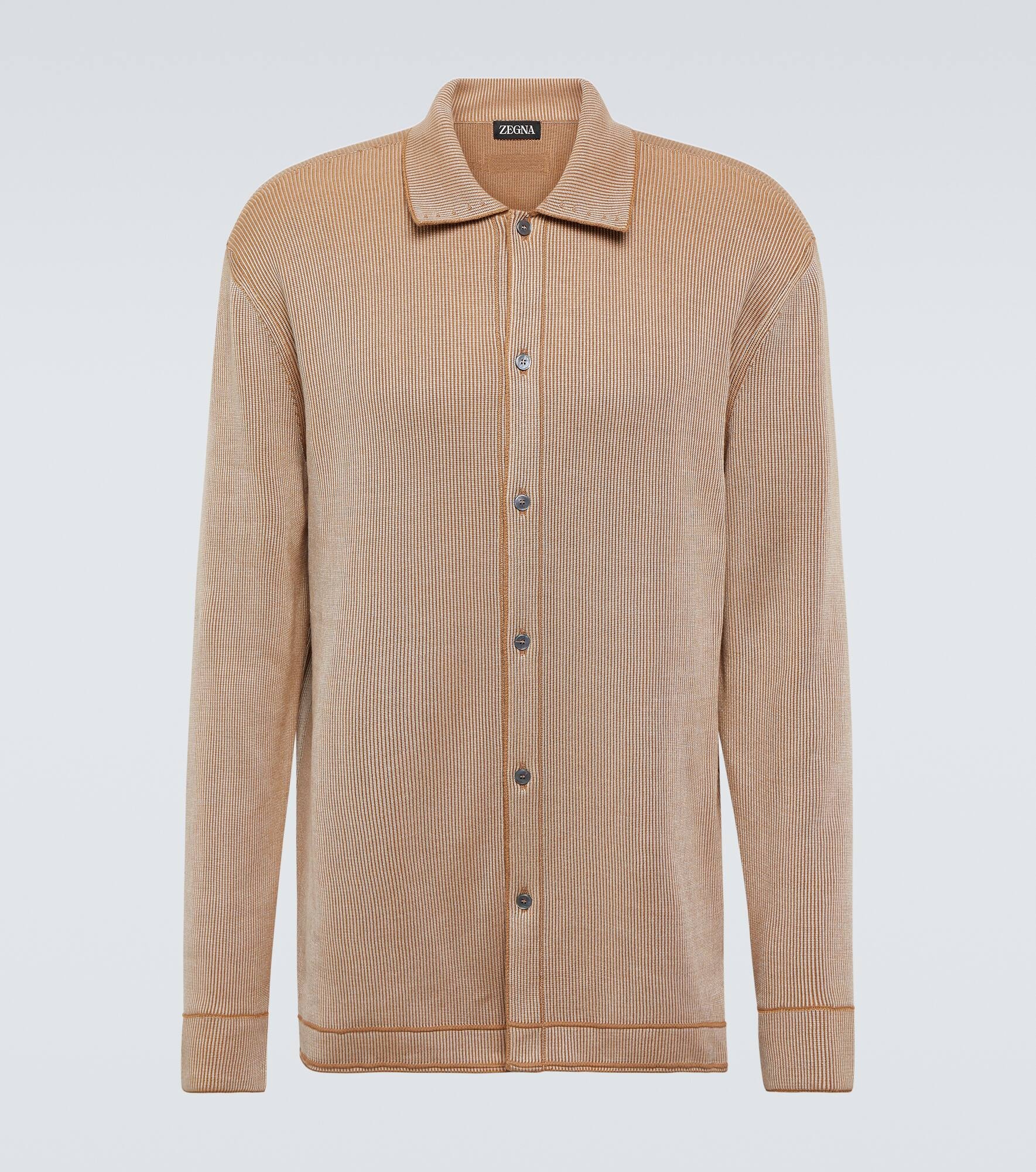 Cotton and silk jacquard shirt - 1