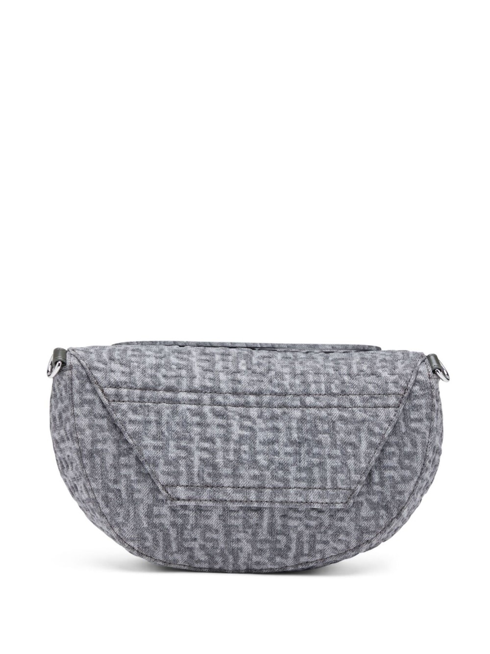 embossed-logo denim cross body bag - 2