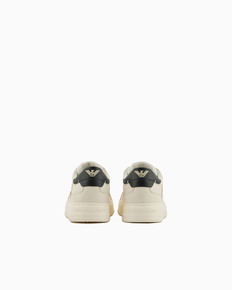 EMPORIO ARMANI Hammered-leather sneakers outlook