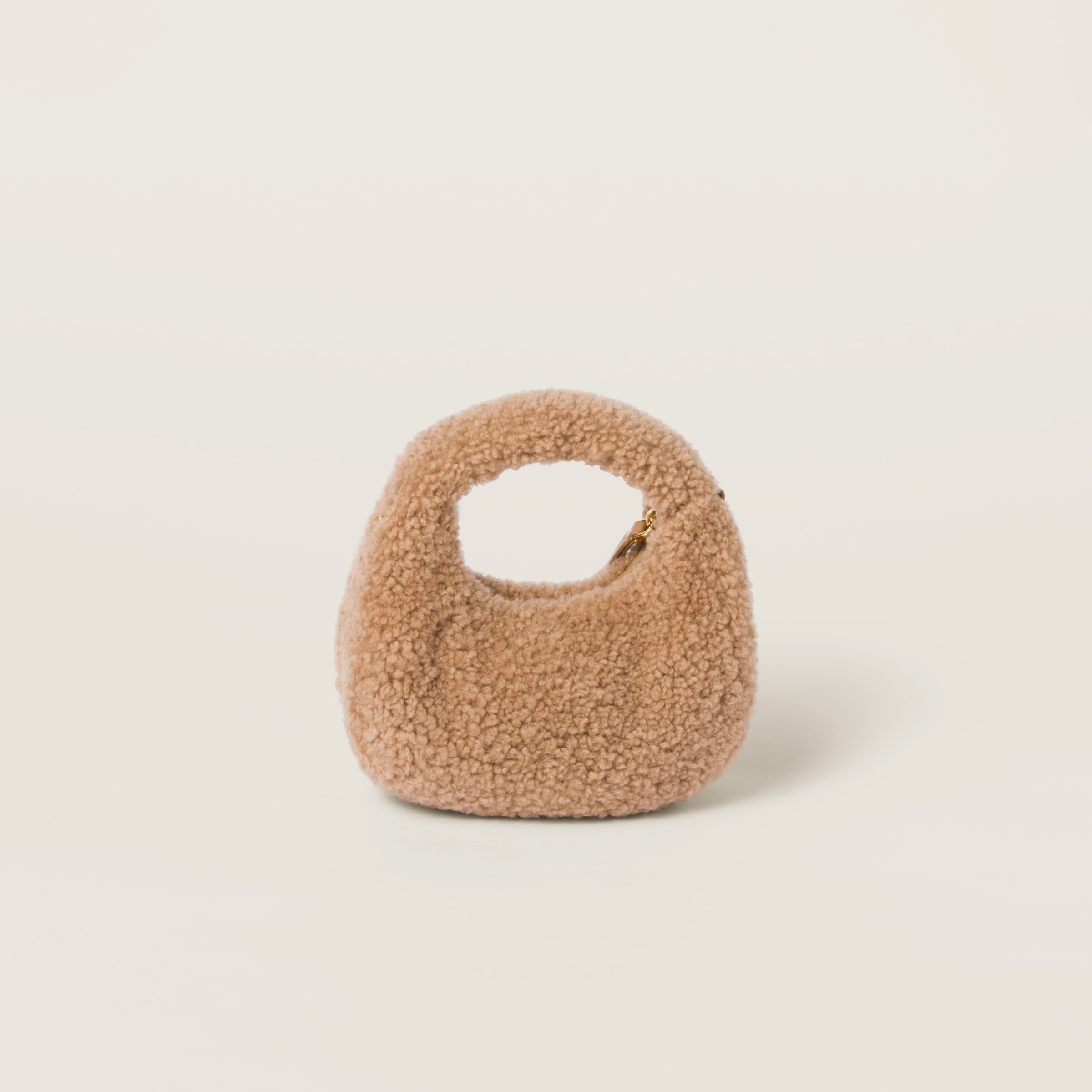 Wander shearling hobo bag with leather details - 4
