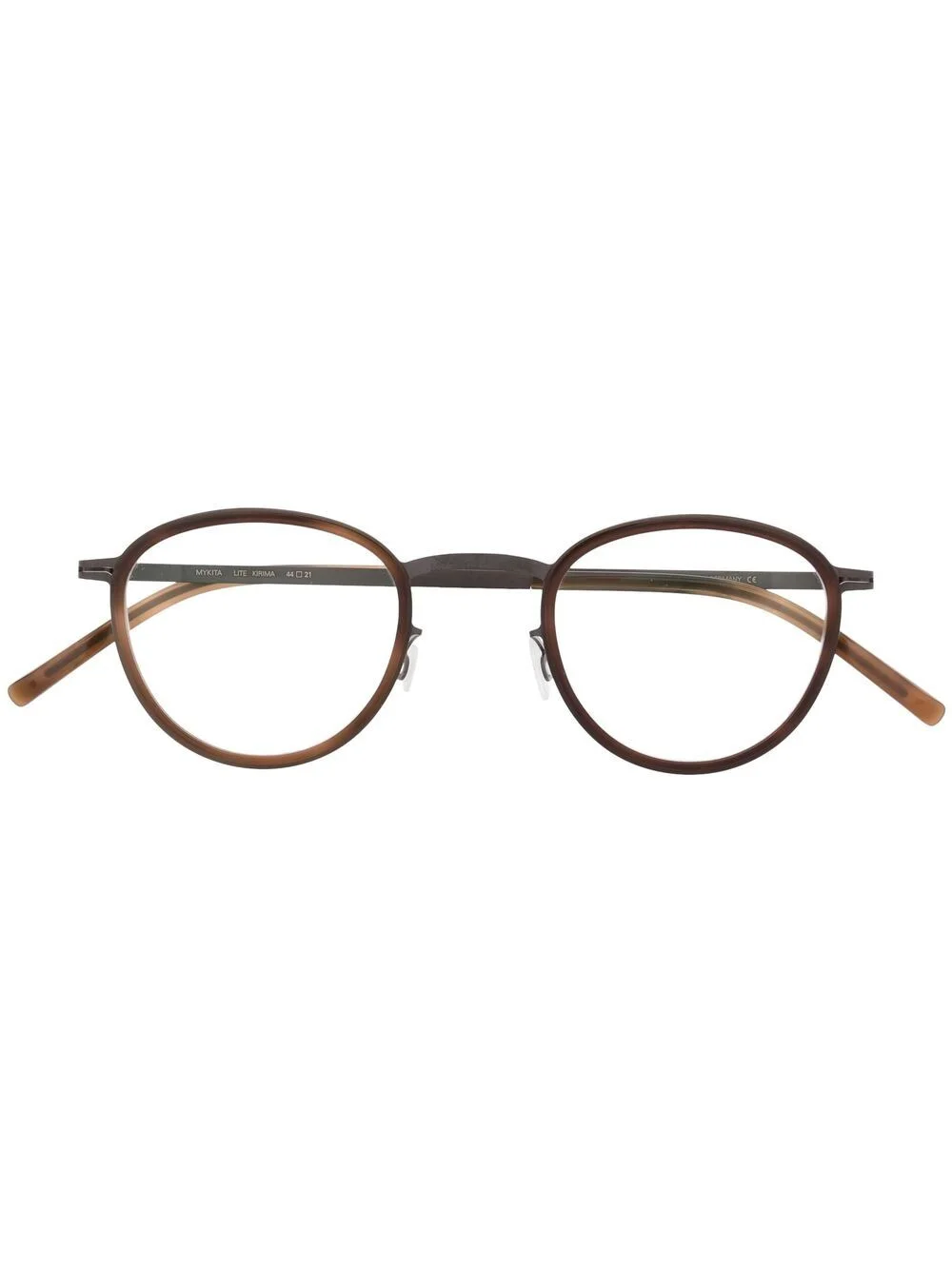 tortoiseshell-effect round-frame glasses - 1