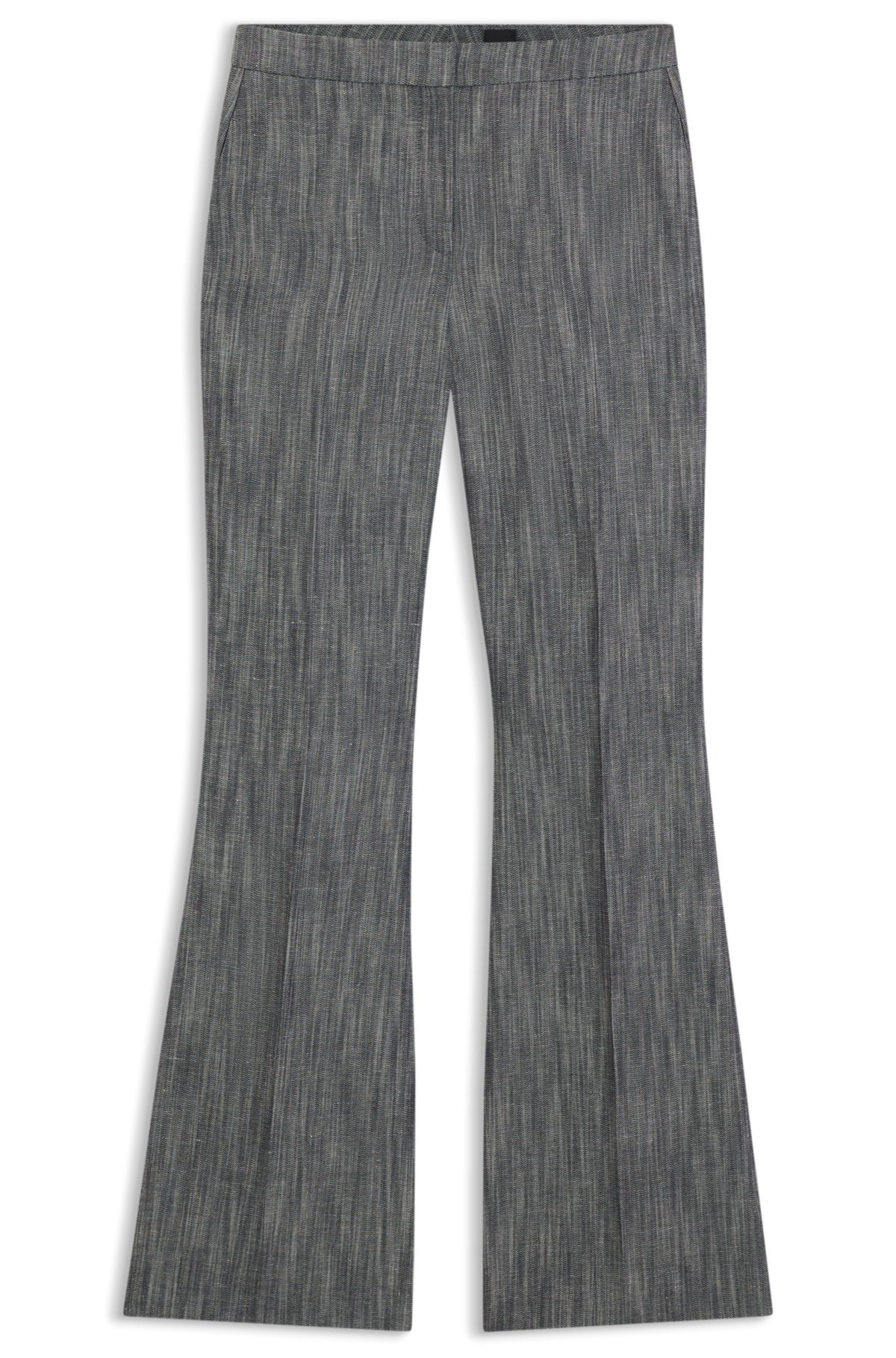 REGULAR-FIT TROUSERS IN MELANGE DENIM - 1