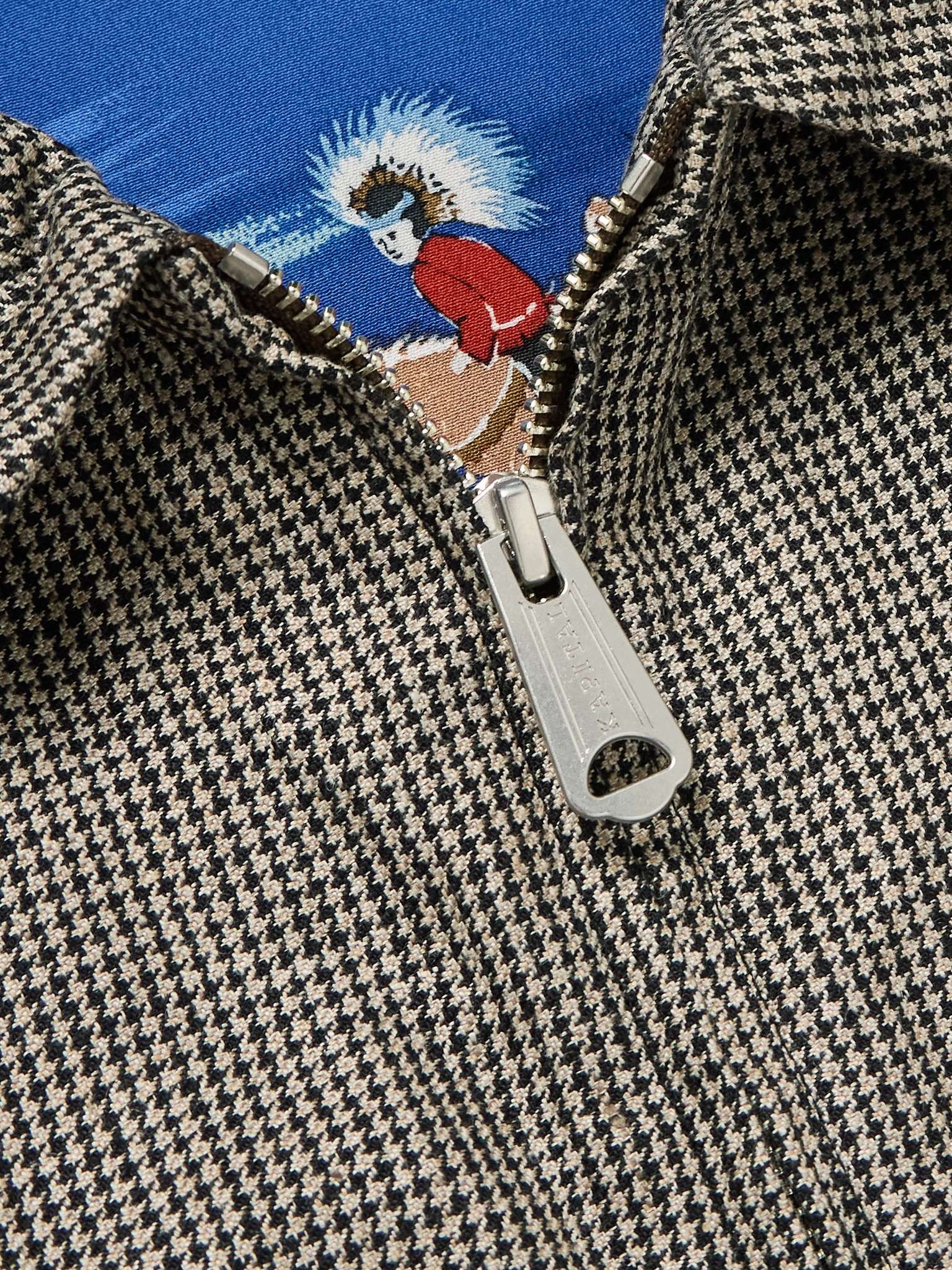Houndstooth Linen Blouson Jacket - 5