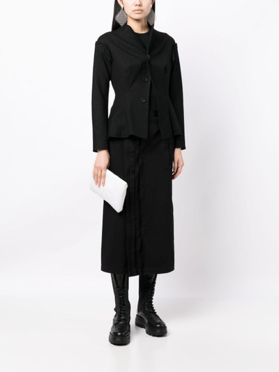 Yohji Yamamoto raw-cut edge wool jacket outlook