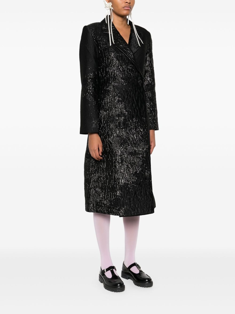 long-sleeves straight coat - 3
