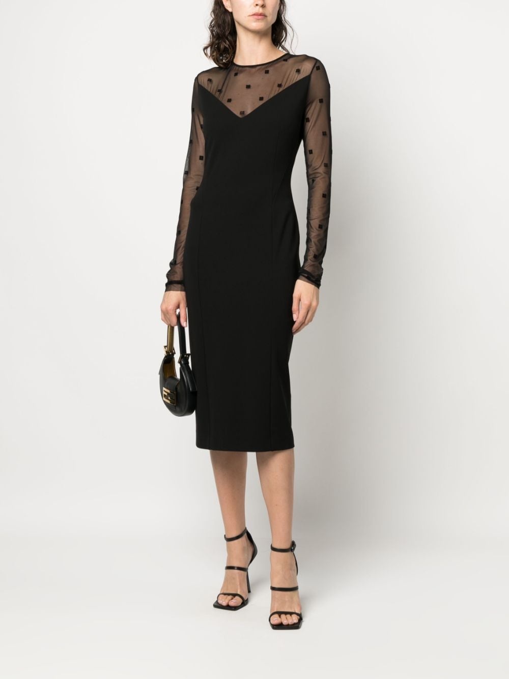 logo-jacquard midi dress - 2