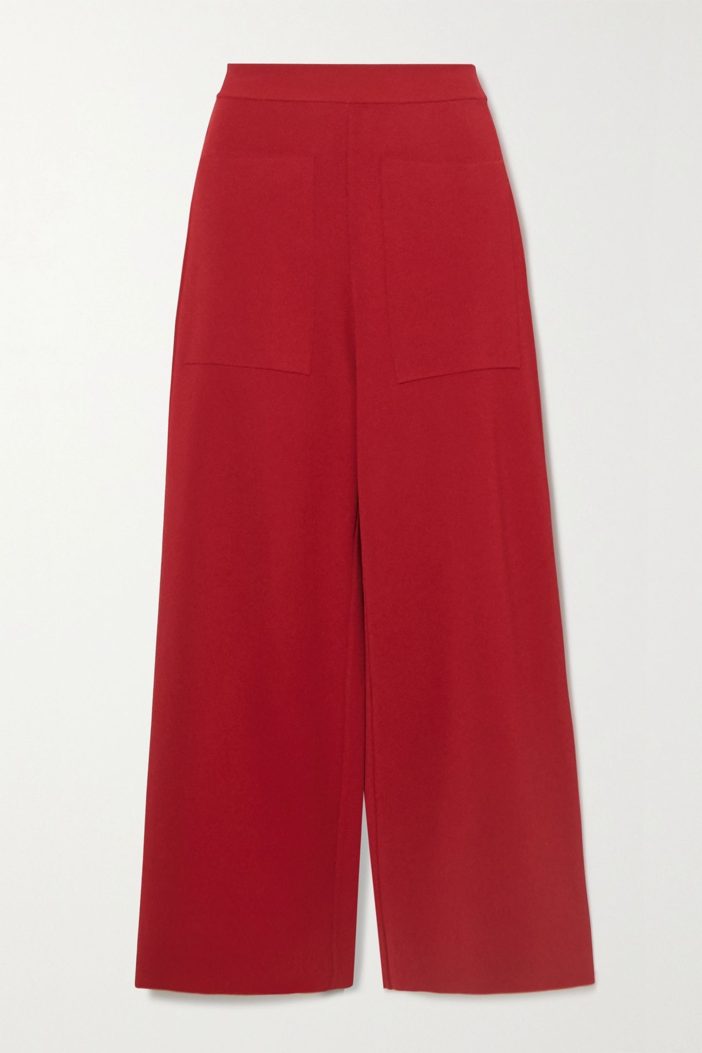 Cropped stretch-knit wide-leg pants - 1