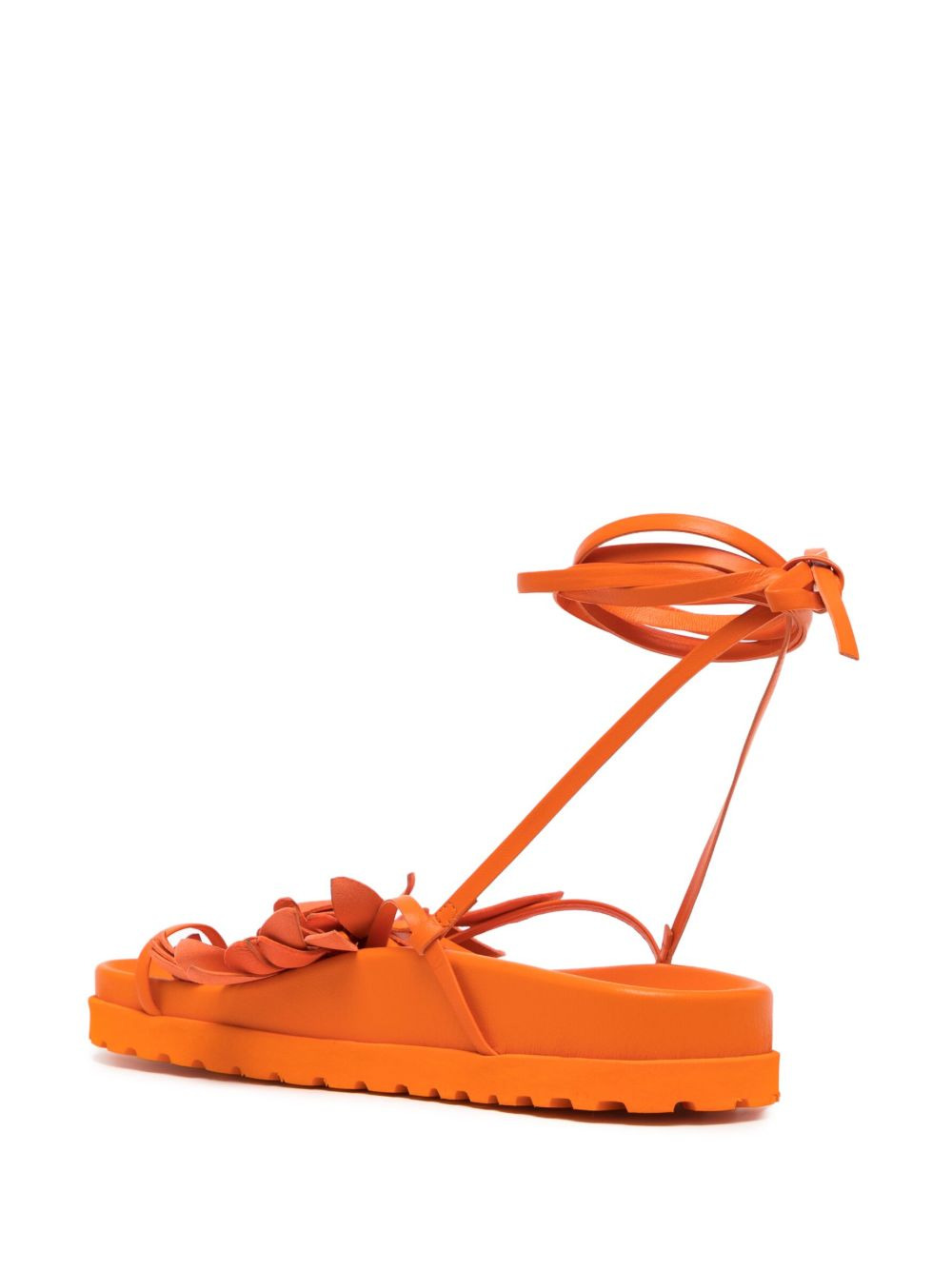 Idania floral-appliqué leather sandals - 3