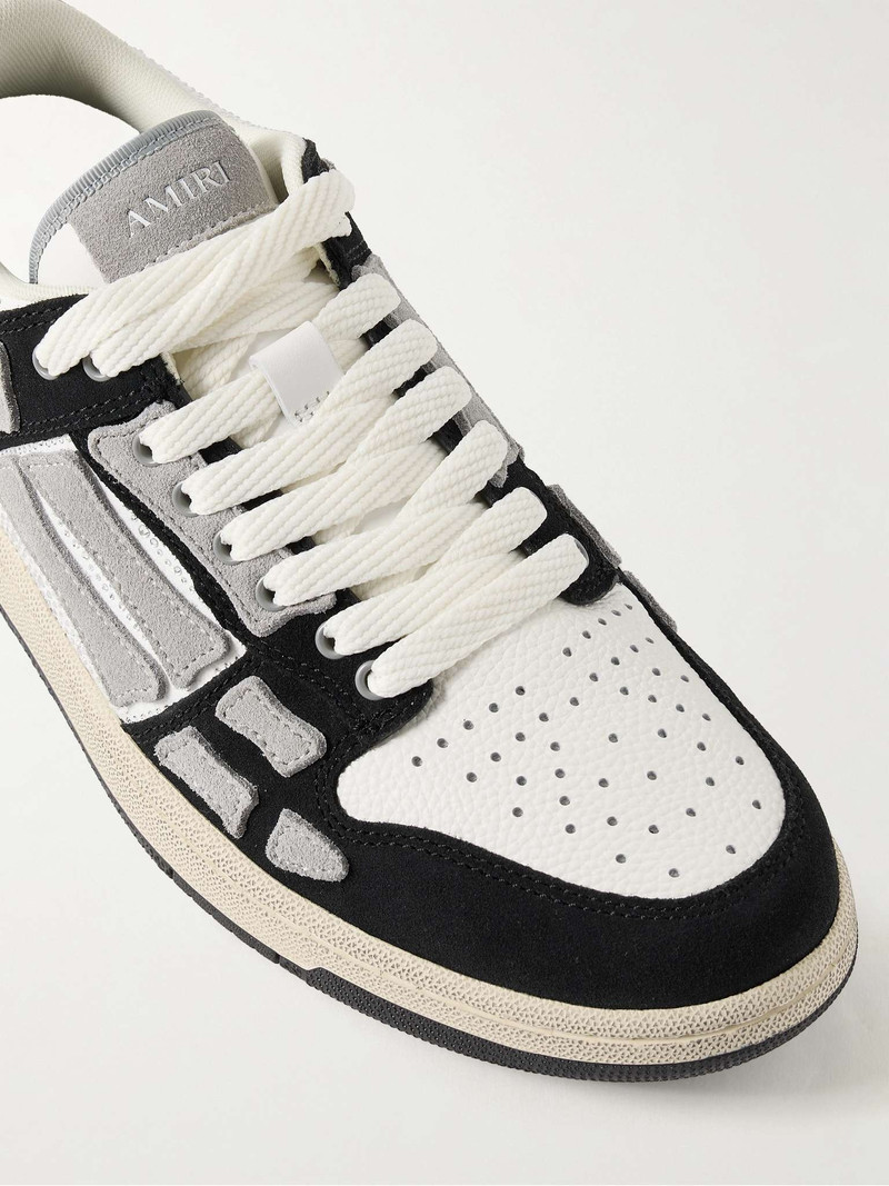 Skel-Top Suede-Trimmed Crystal-Embellished Leather Sneakers 5