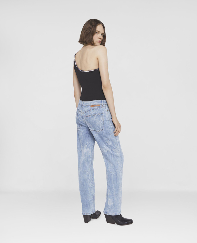 Crinkle Wash Straight Leg Jeans 3