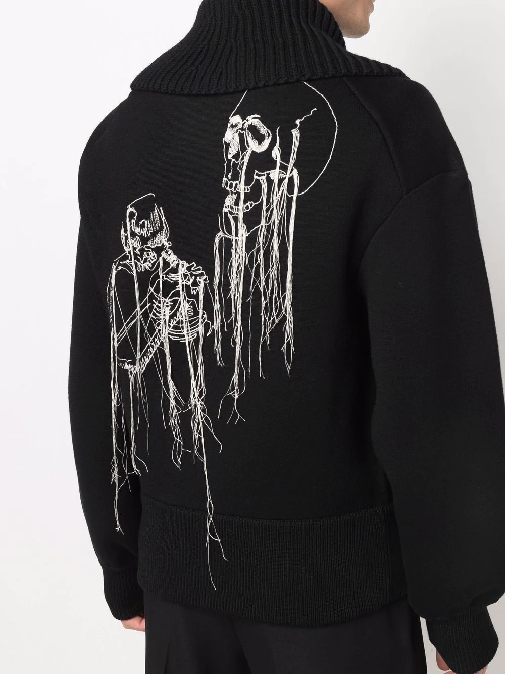 skull-knit double-breasted cardigan - 5