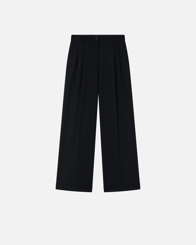 WIDE-LEG WOOL TWILL TROUSERS WITH DARTS 1