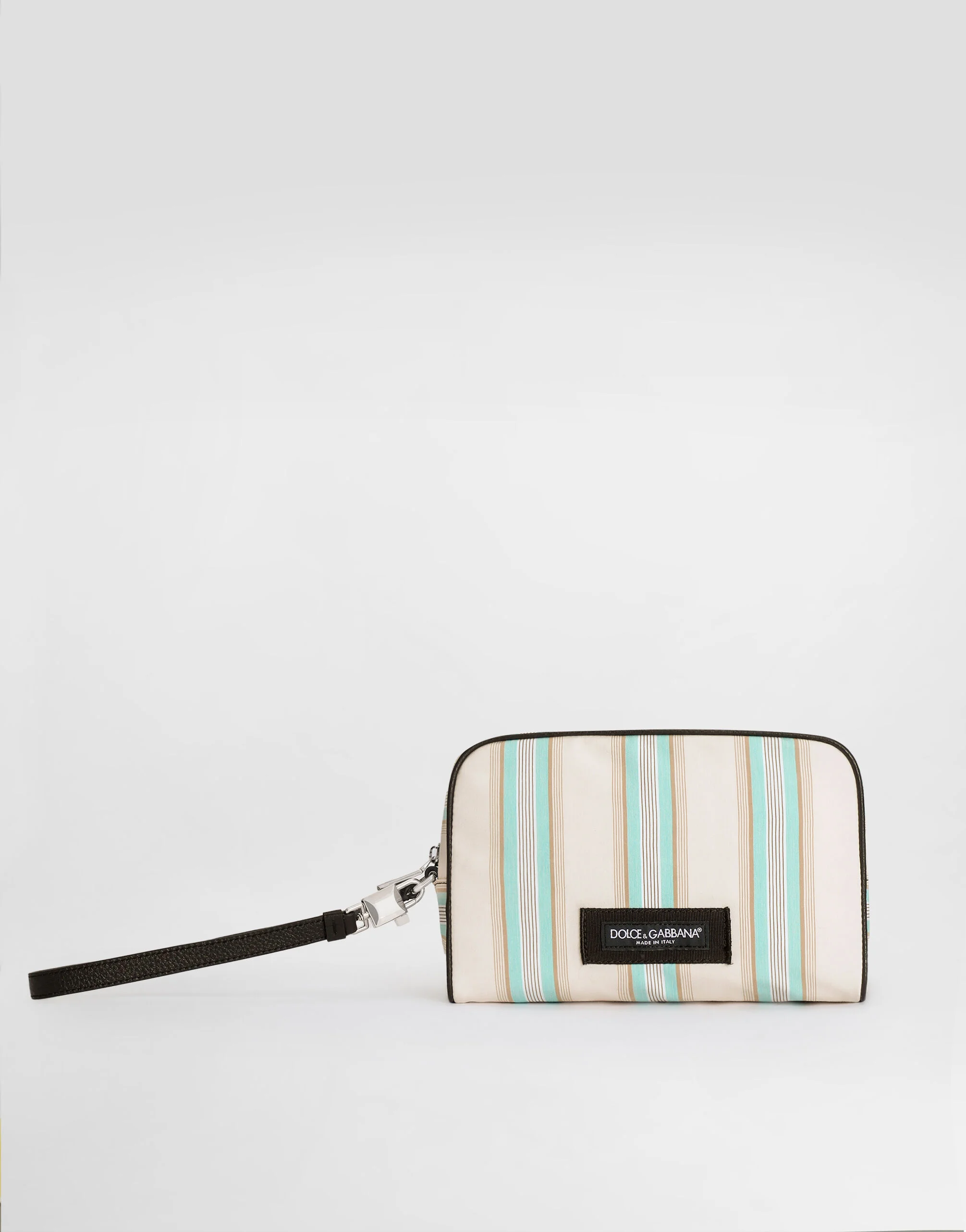 Striped poplin handbag - 1