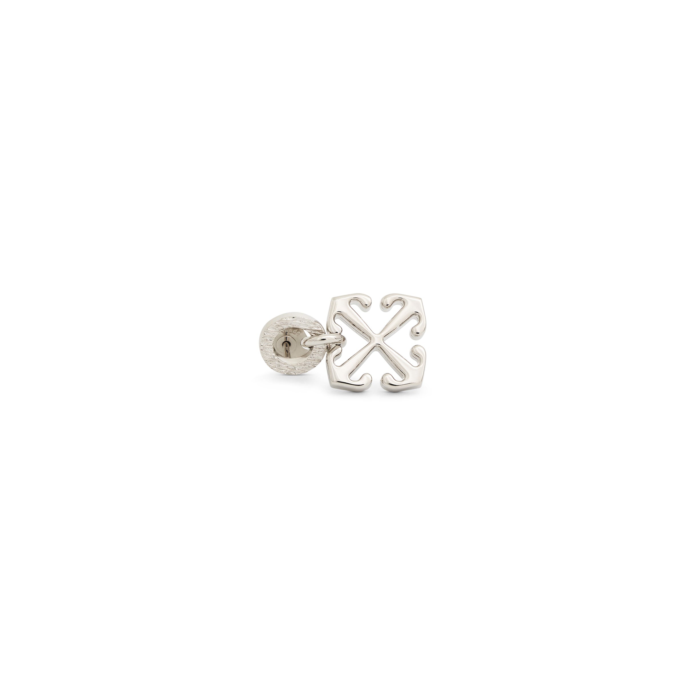 Texture Circle Earrings in Silver - 3