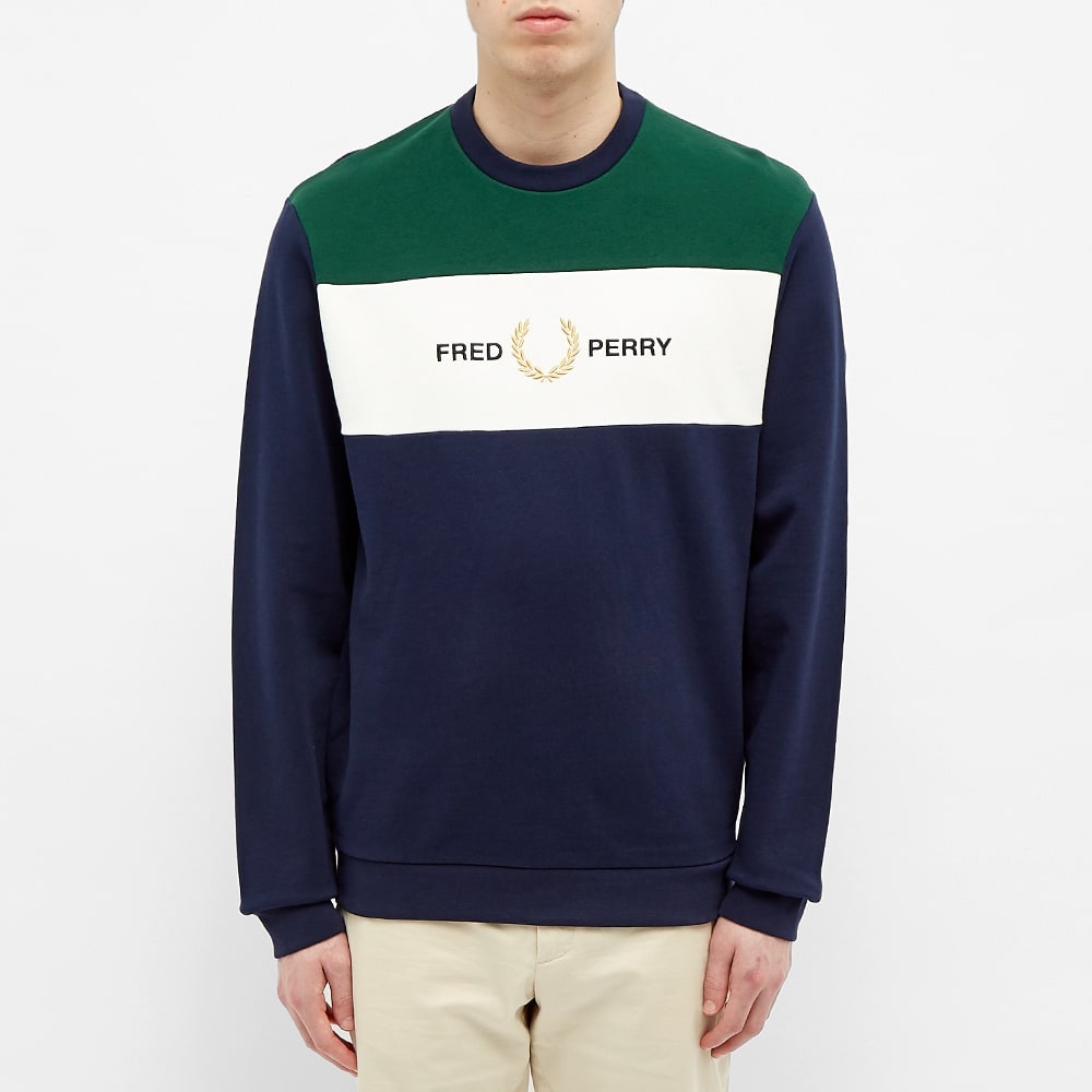 Fred Perry Authentic Embroidered Logo Panel Crew Sweat - 3