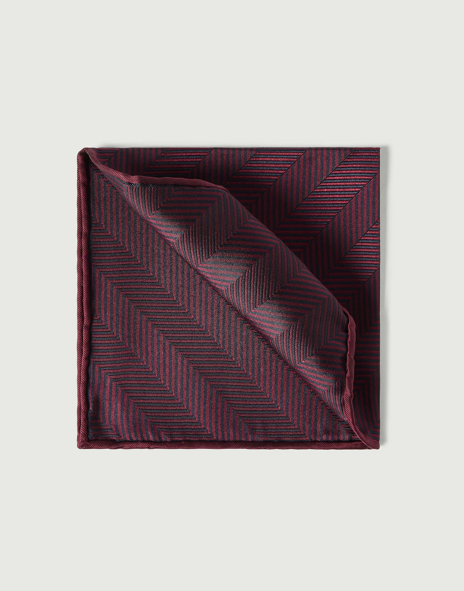 Silk chevron pocket square - 1