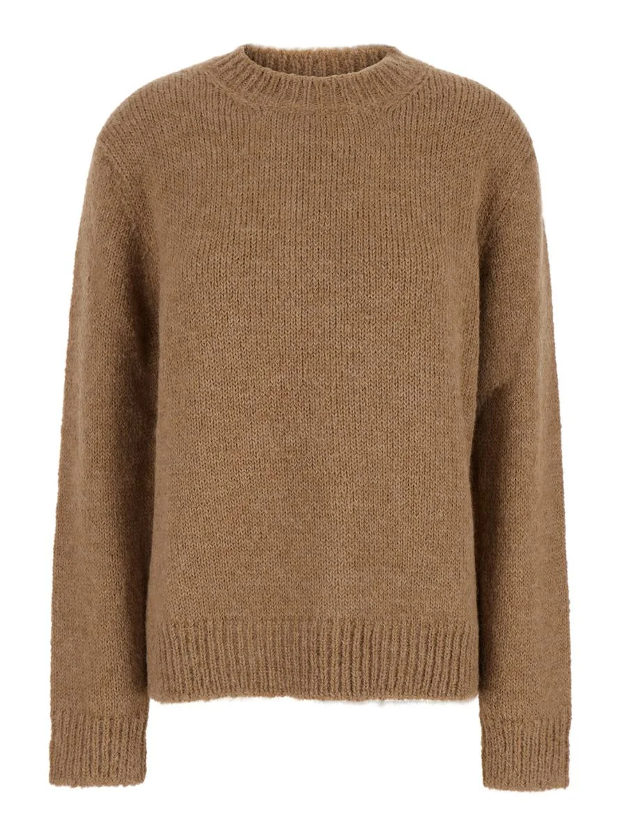 Jil Sander OVERSIZED BEIGE SWEATER WITH RIBBED TRIM IN WOOL WOMAN - 1