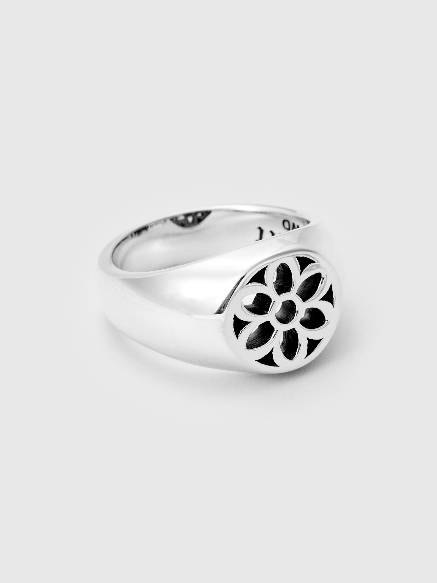 Rosette Signet Ring in Sterling Sliver - 3