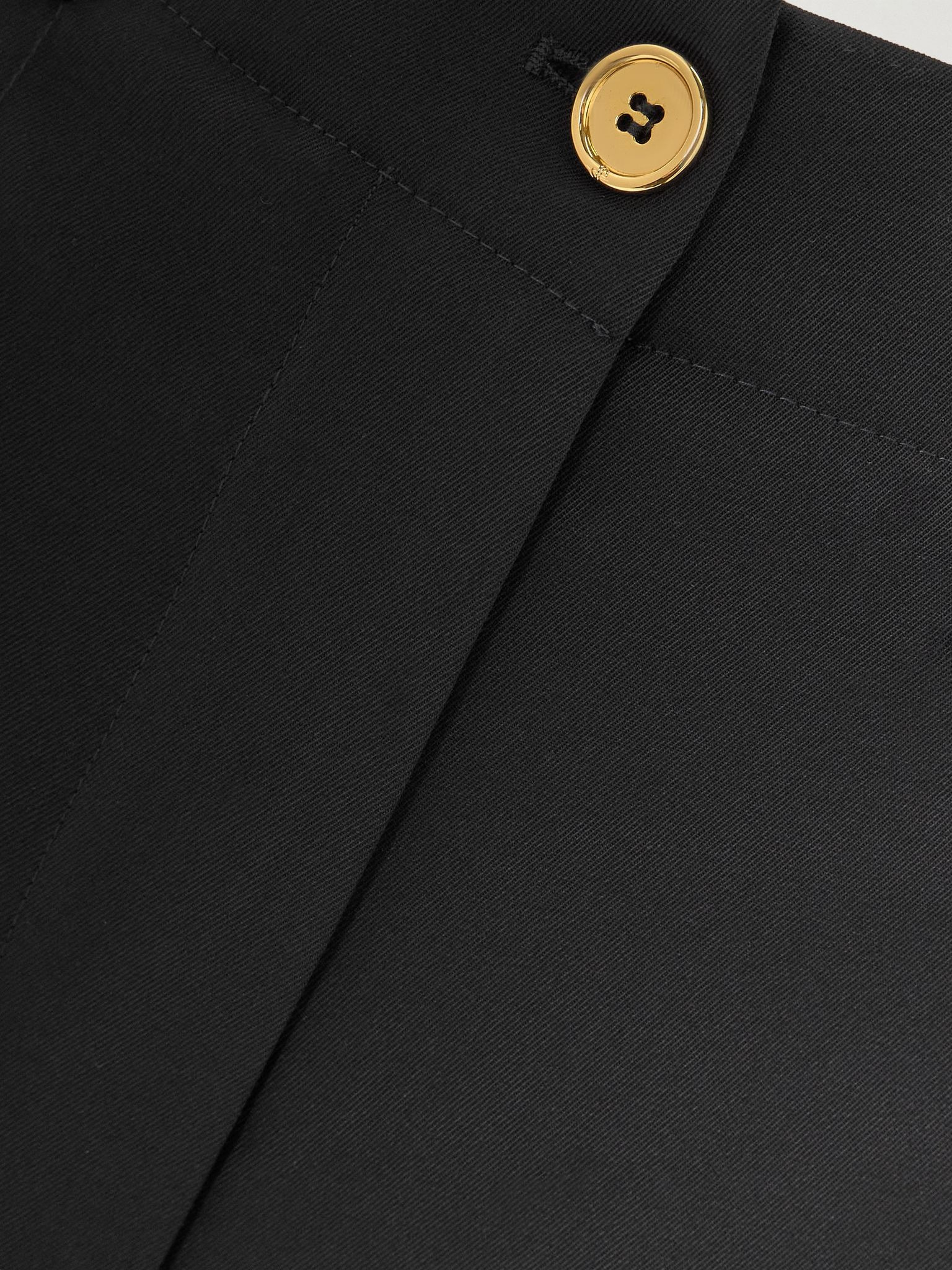 Iconic wool-blend wide-leg twill pants Black - 5