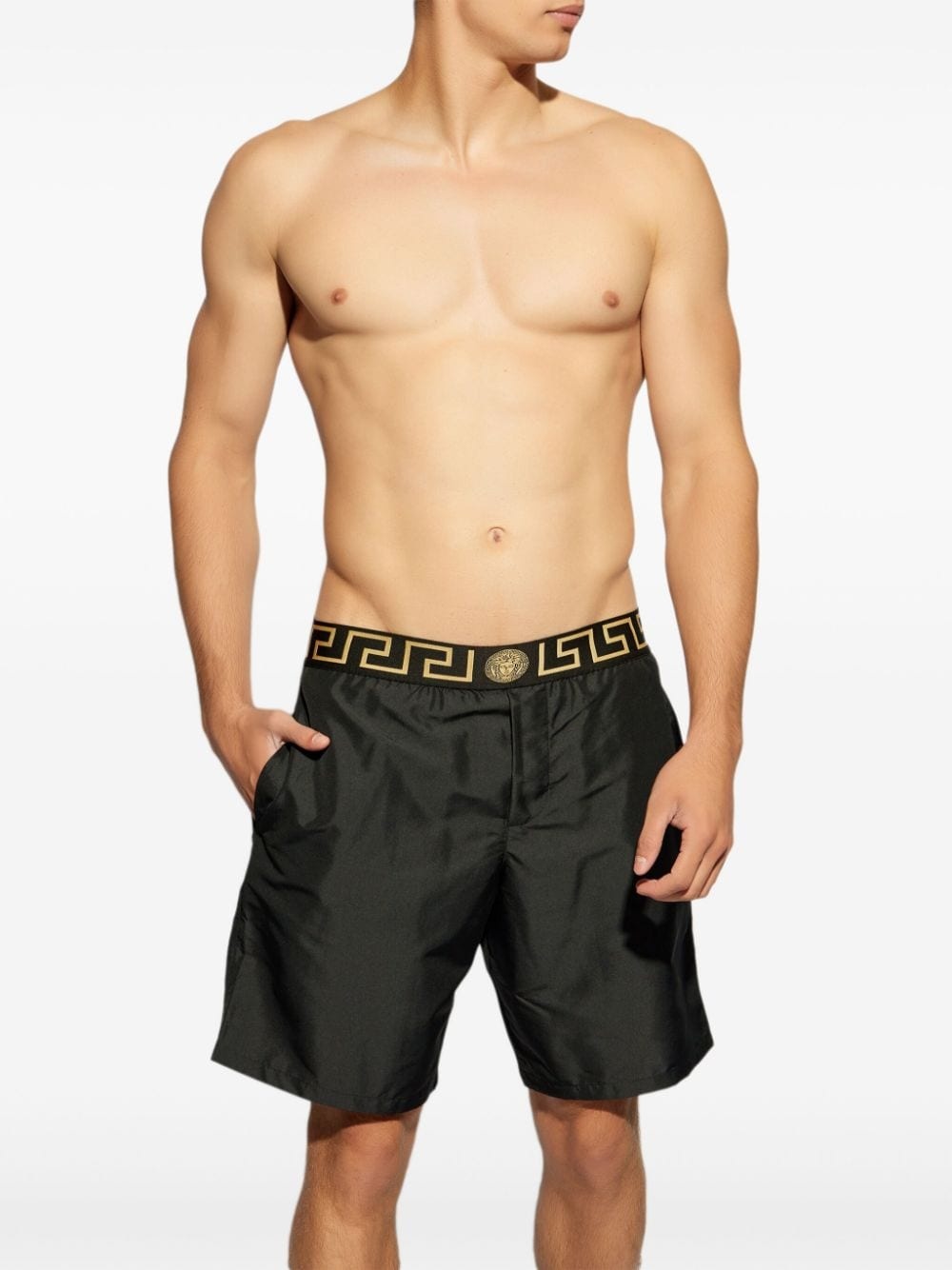 logo-waistband swim shorts - 3