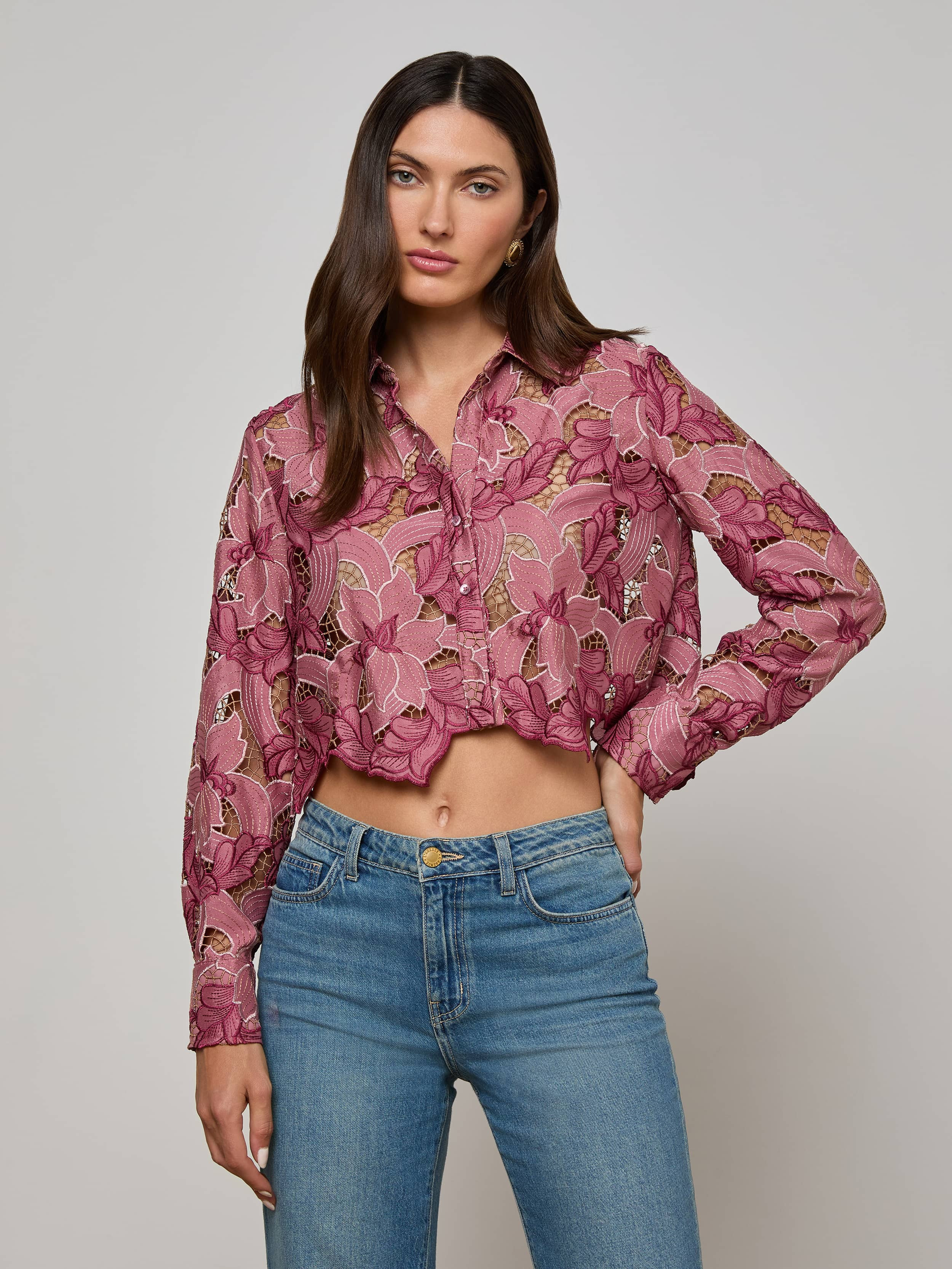 Akemi Cropped Lace Blouse - 2
