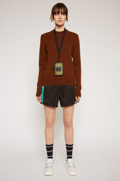 Acne Studios Crewneck wool sweater dark brown outlook