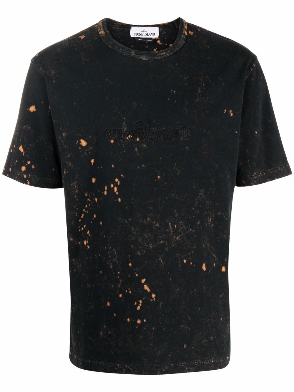 splatter-effect logo-print T-shirt - 1