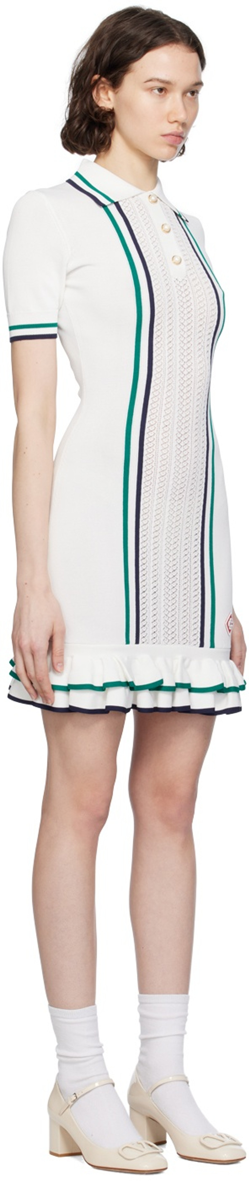 CASABLANCA Off-White Button Minidress outlook