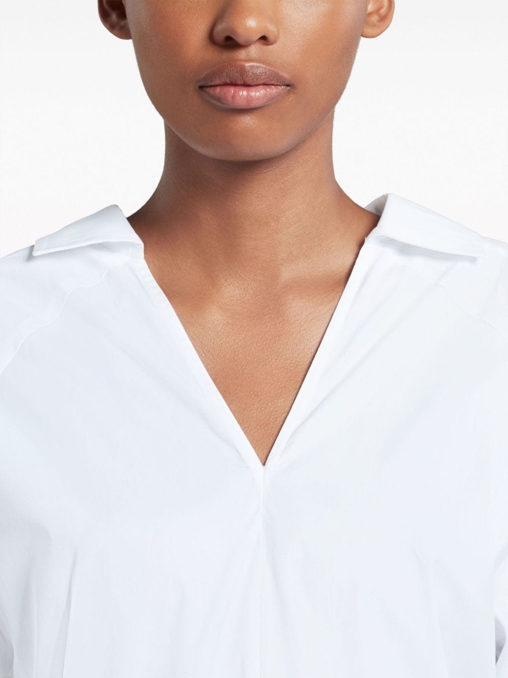 V-neck cotton blouse - 5