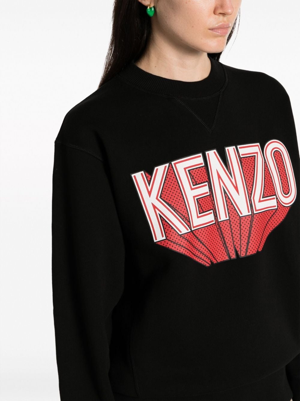 logo-print cotton sweatshirt - 5