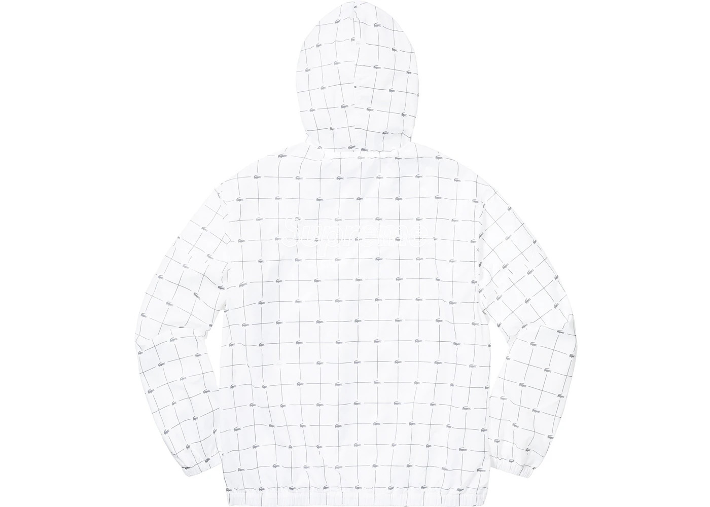 Supreme LACOSTE Reflective Grid Nylon Anorak White - 2