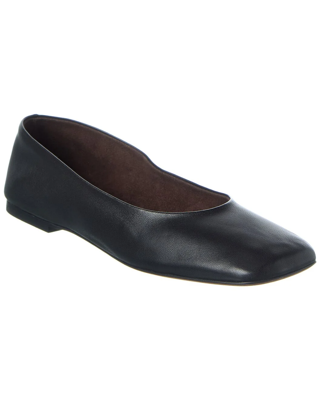The Row Square Leather Ballet Flat - 1
