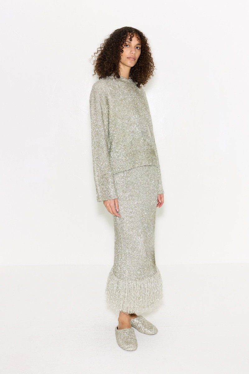 Brink Tinsel Knit Skirt In Satellite Silver 3