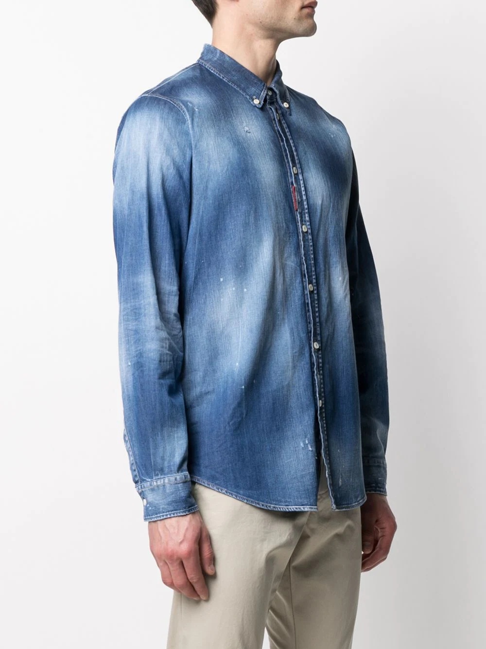 distressed denim shirt - 3