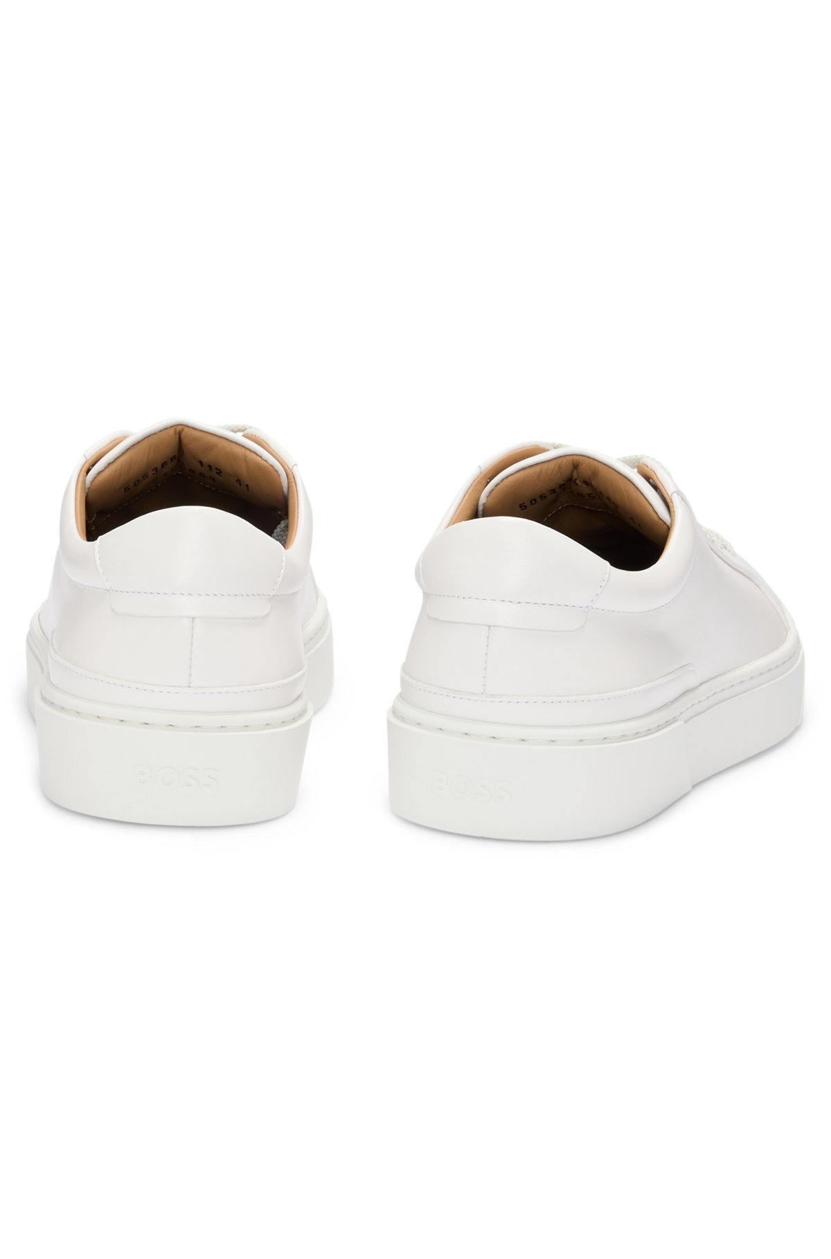 GARY LEATHER LOW-TOP TRAINERS WITH BRANDED LACE LOOP - 5