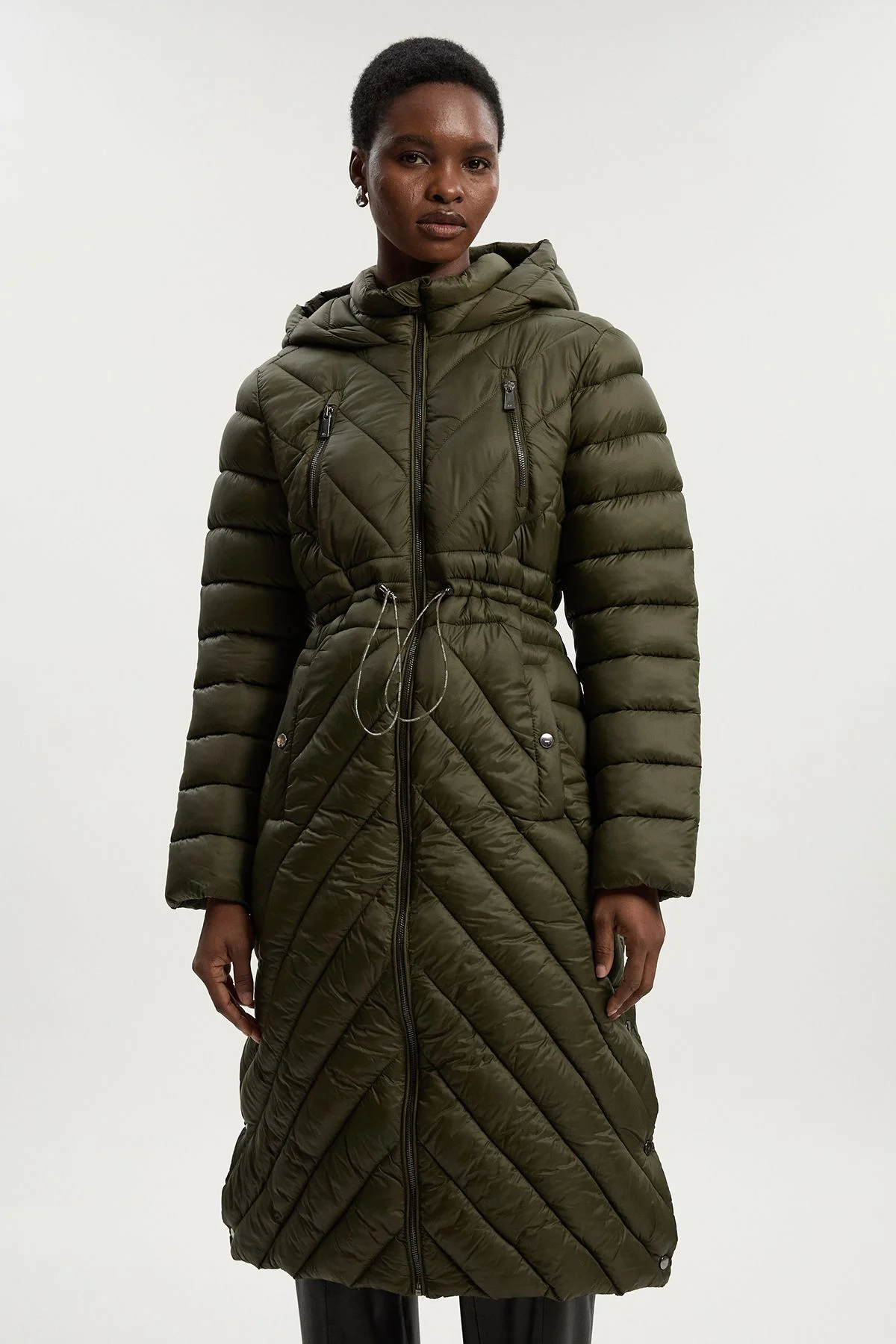 Petite Lightweight Knee Length Packable Coat - 1