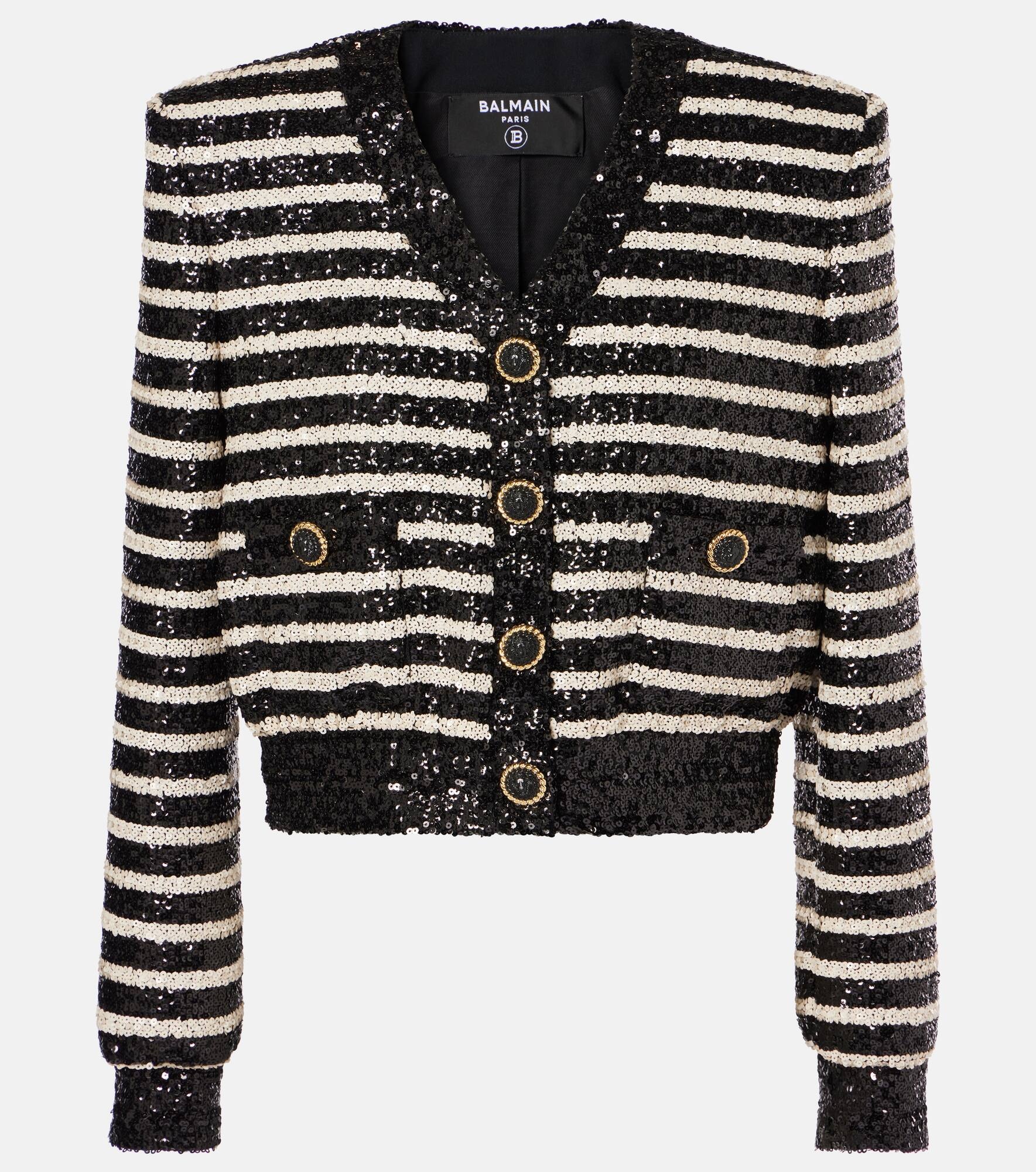 Sequined striped jacket - 1