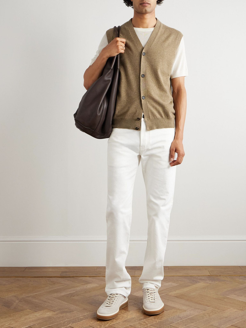 Loro Piana Quarona Slim-Fit Straight-Leg Jeans White outlook
