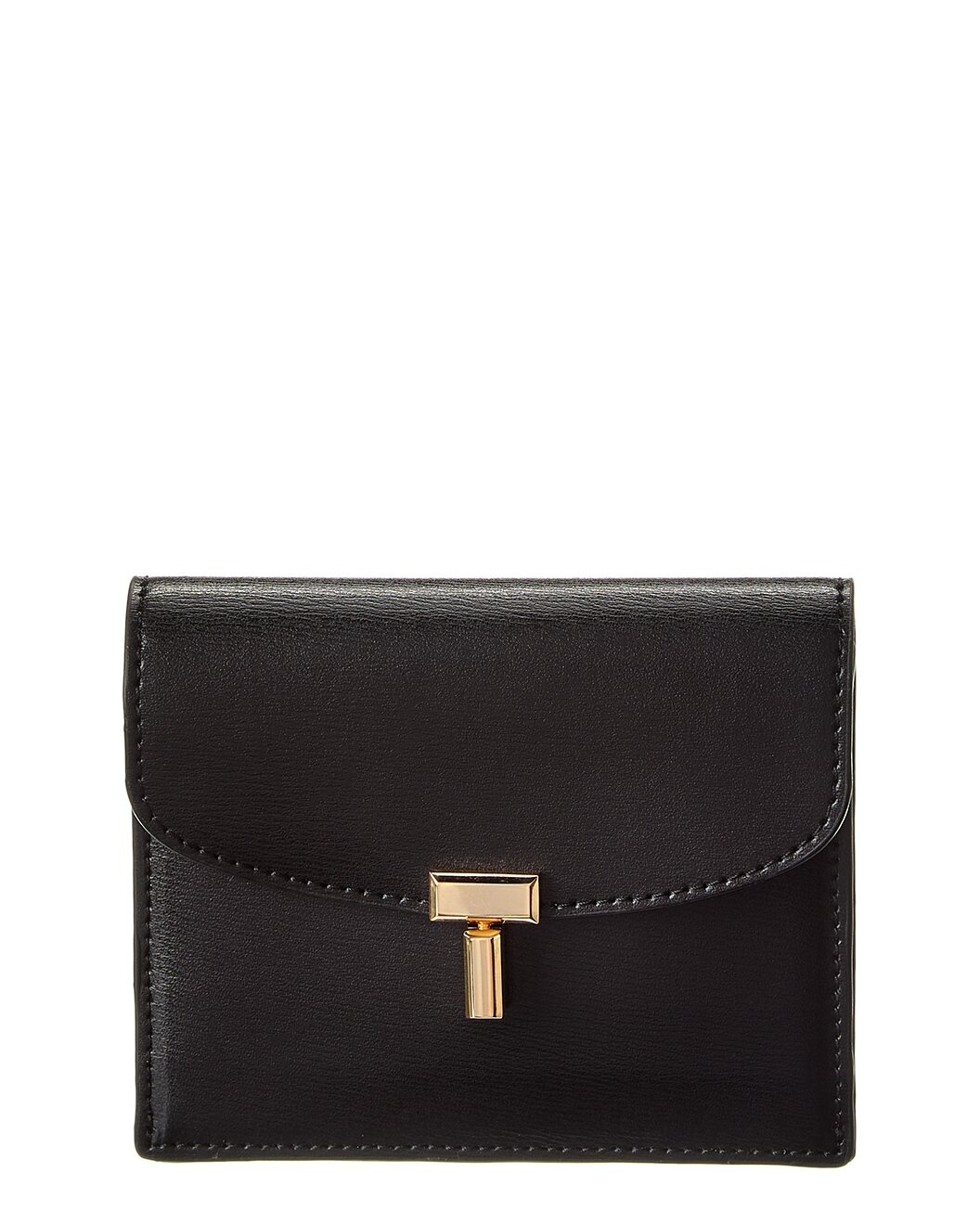 TOTEME T-Lock Fold-Over Small Leather Card Case - 1