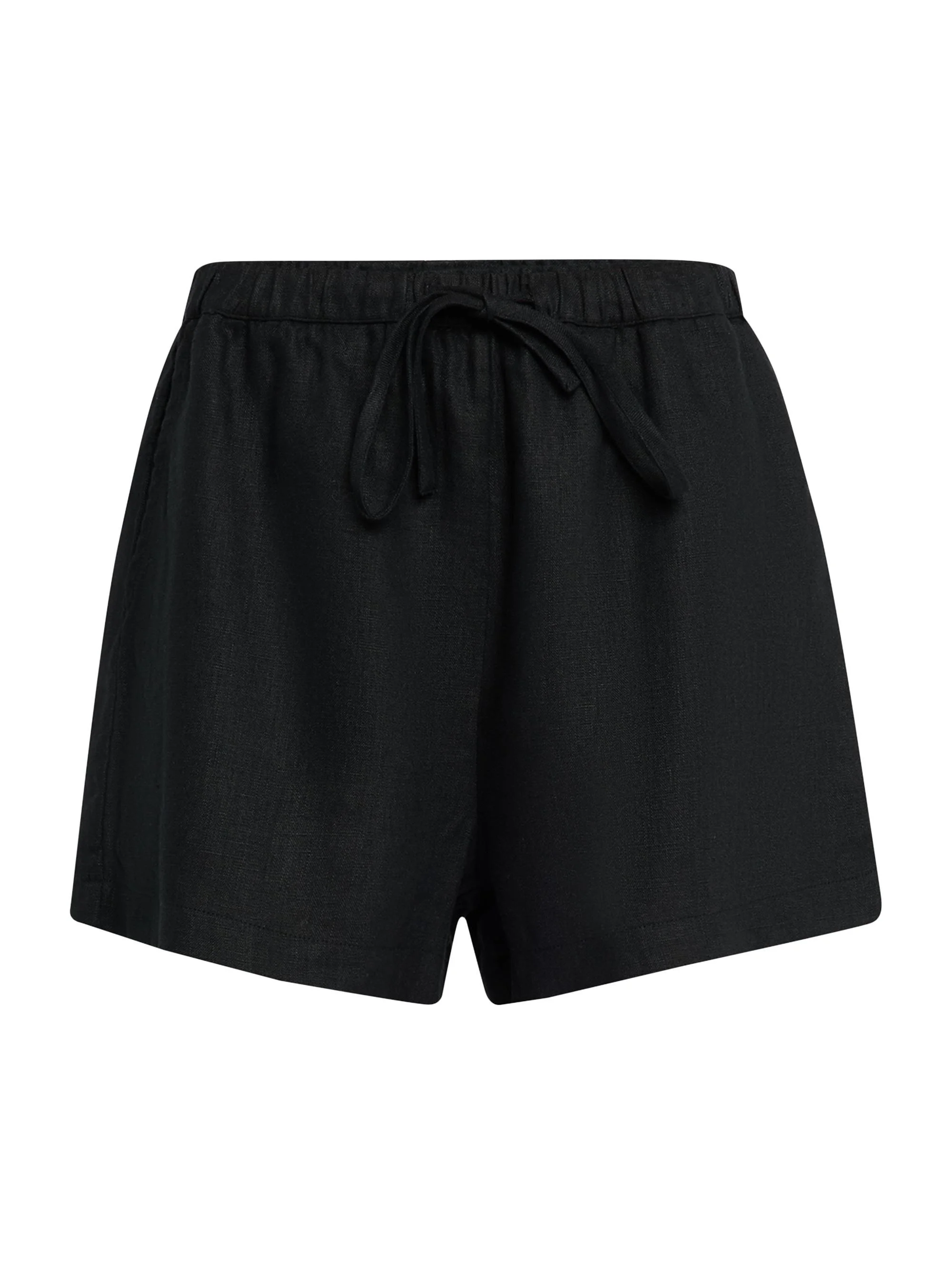 Women's Jenner Linen Drawstring Shorts - Black - 1