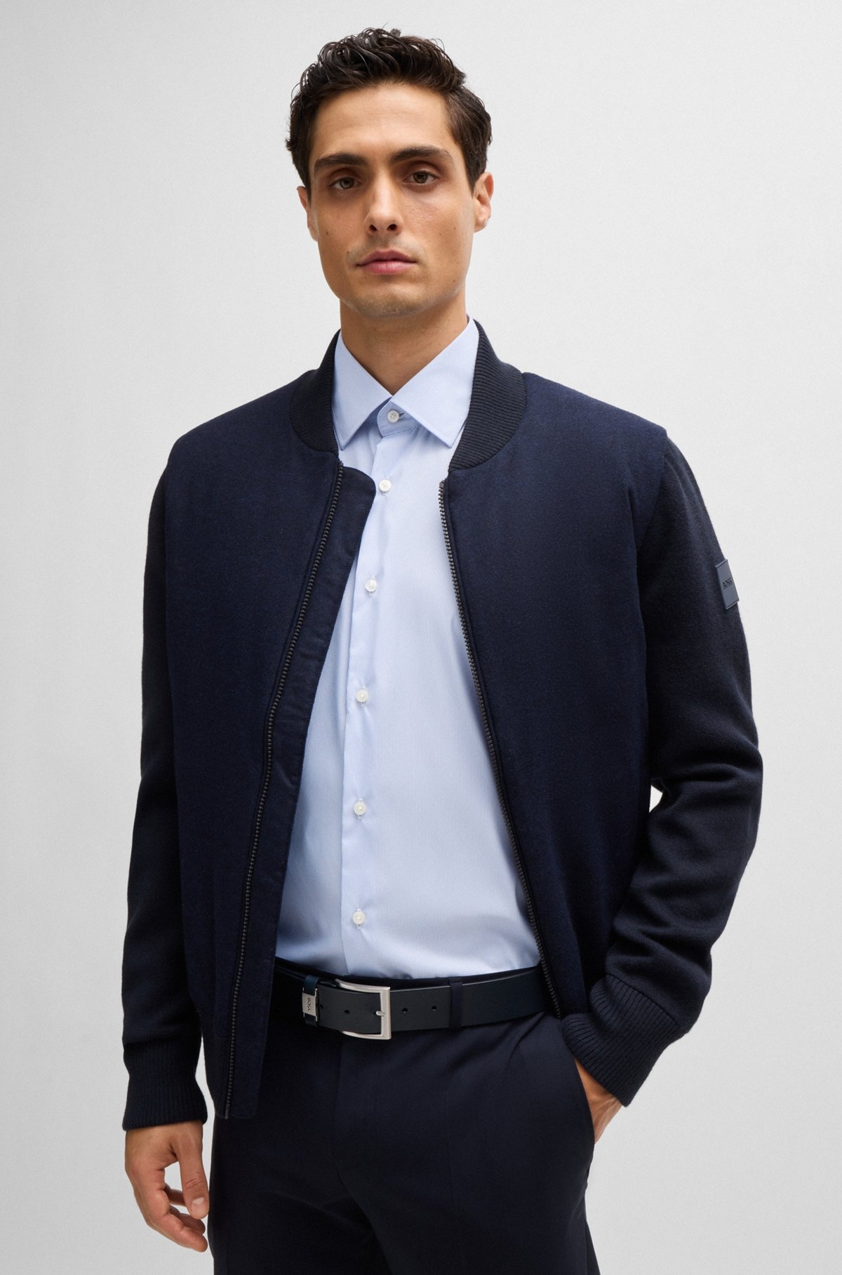 REGULAR-FIT SHIRT IN STRIPED STAIN-REPELLENT TWILL - 6