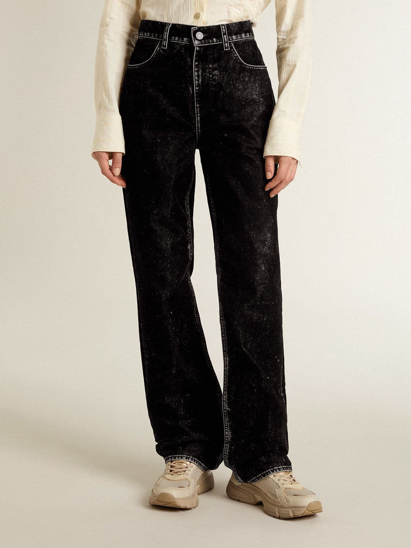 Golden Goose Women's black jeans with a velvet-like wash effect outlook